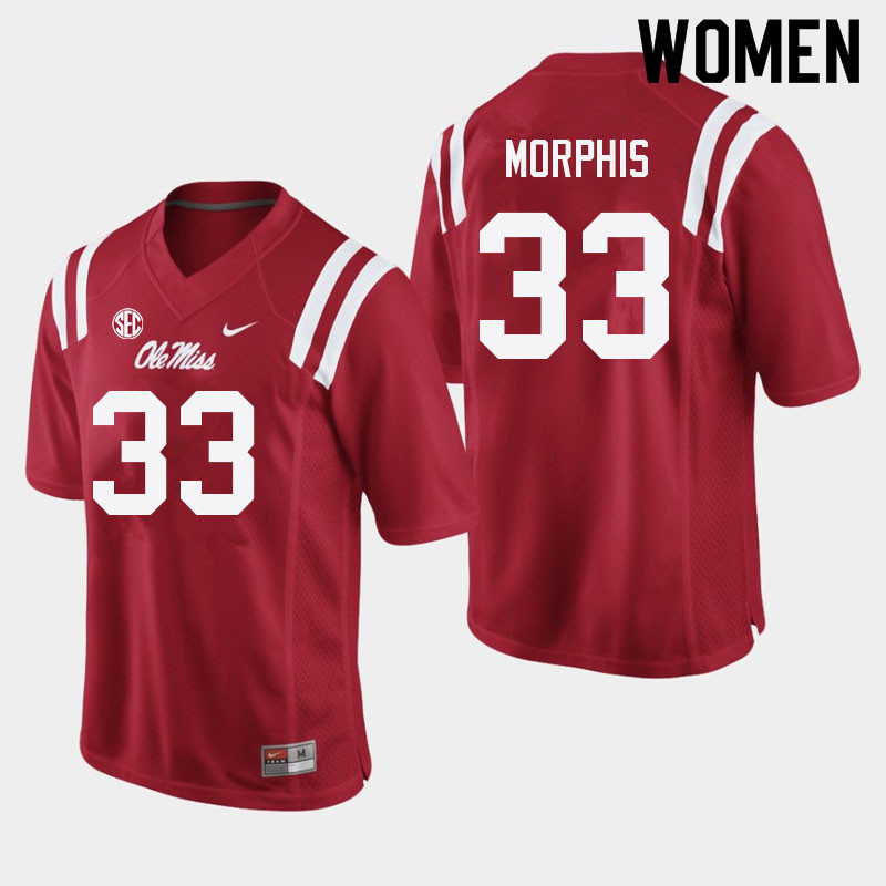 Austin Morphis Ole Miss Rebels NCAA Women's Red #33 Stitched Limited College Football Jersey XUU5458BH